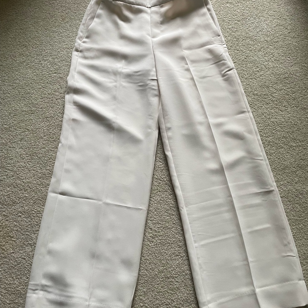 Banana Republic Factory Cream Wide-Leg Pants High-Waisted NWT - Picture 3 of 5